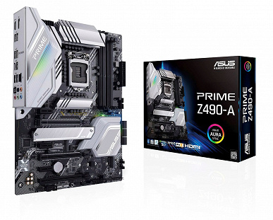 Появились изображения системных плат Asus Prime Z490-P и Z490-A для процессоров Intel Core 10-го поколения 